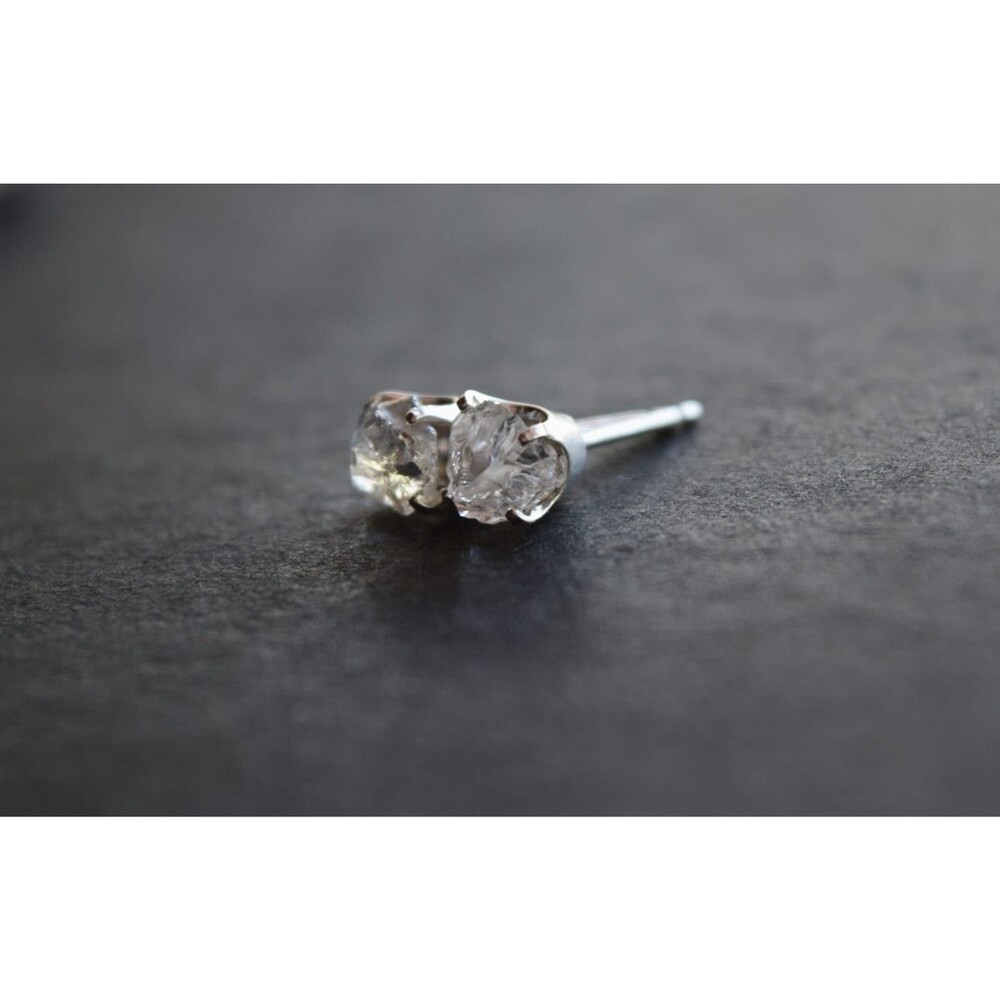 Raw Diamond Earrings, Rough Diamond Earring, Natural Diamond Earring, Wedding Ea